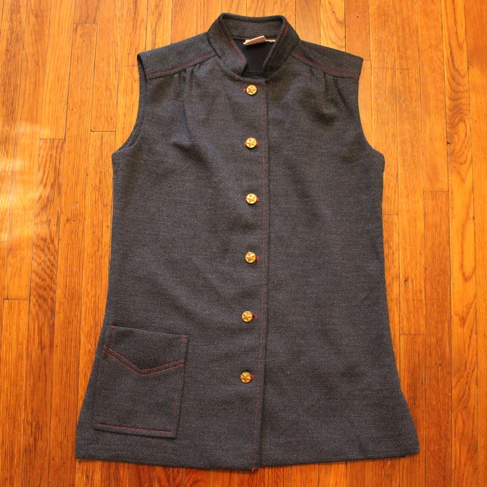 Vintage 70s Navy Nautical Tank Top